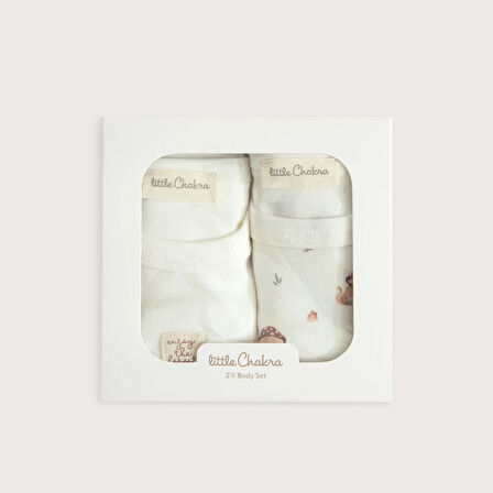 Woodland Body 2'Li Kutu Ekru/Baskılı