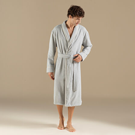 Vissana Unısex Bornoz Natural-Gri
