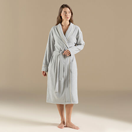 Vissana Unısex Bornoz Natural-Gri