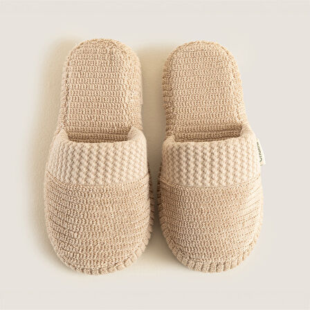 Eva Cotton Unısex Terlik Koyu Bej