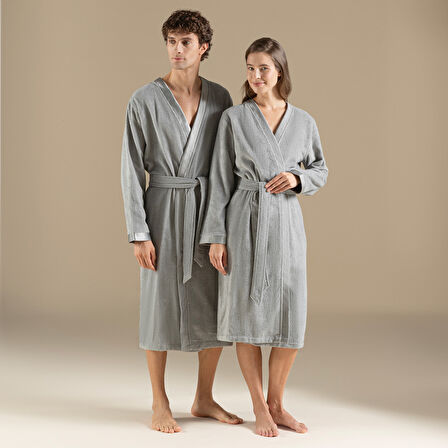 Floss Unisex Bornoz Açık Gri