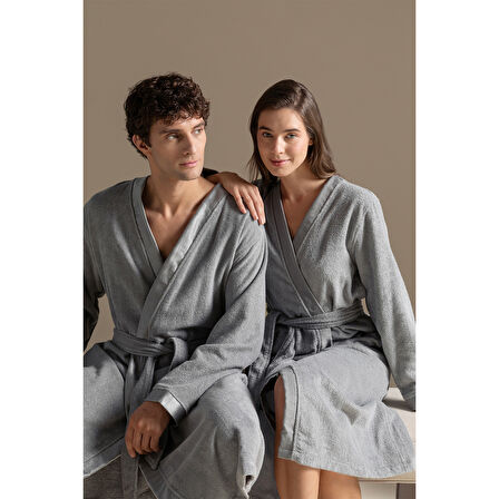 Floss Unisex Bornoz Açık Gri