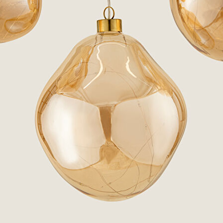 Zera 3'lü Led Işıklı Yılbaşı Topu Seti Amber