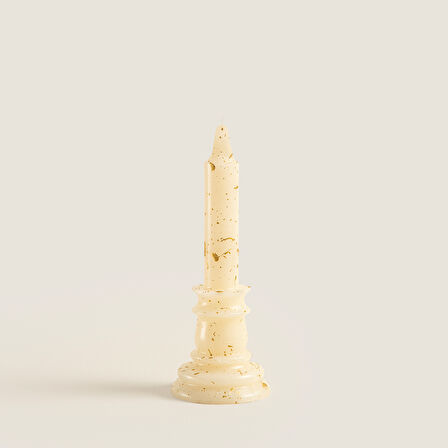 Flamme Kaideli Şamdan Mum Gold 20 Cm Gold