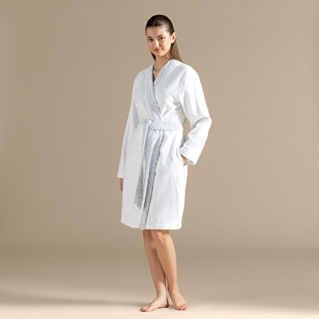 Rudder Unısex Bornoz Beyaz