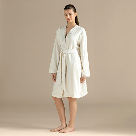 Perla Unısex Bornoz Ekru