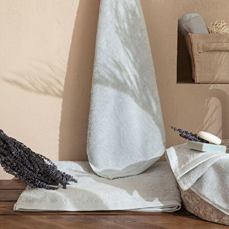 Solid Yüz Havlusu 50x90 cm inci Mavi