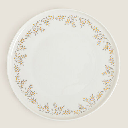 Fiona Christmas Servis Tabağı Beyaz-Gold