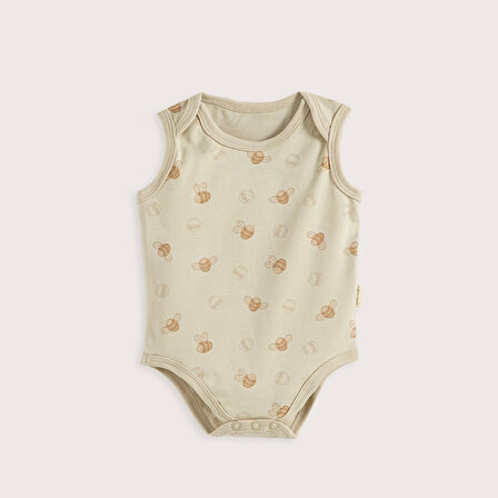 Happy Bee 3'Lü Kolsuz Body Set Taş/Ekru