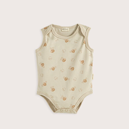 Happy Bee 3'Lü Kolsuz Body Set Taş/Ekru