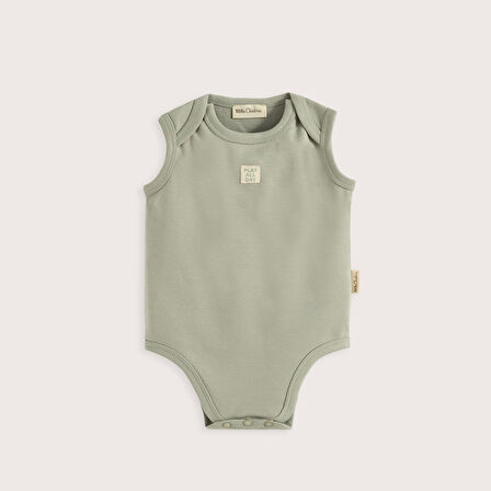 Cute Cırcus 3'Lü Kolsuz Body Set Ekru/Yeşil