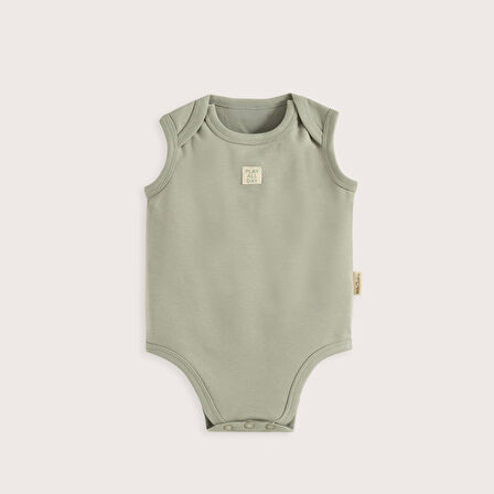 Cute Cırcus 3'Lü Kolsuz Body Set Ekru/Yeşil