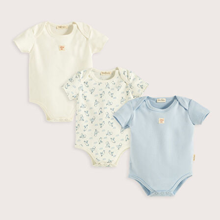 Sea Sıde 3'Lü Kutu Body Set Ekru/Mavi