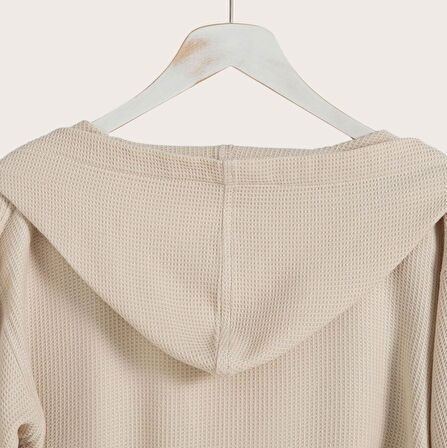 Lıttle Basıc Kapüşonlu Bornoz Bej