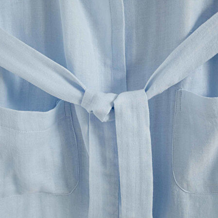 Lıttle Basıc Müslin Bornoz Mavi