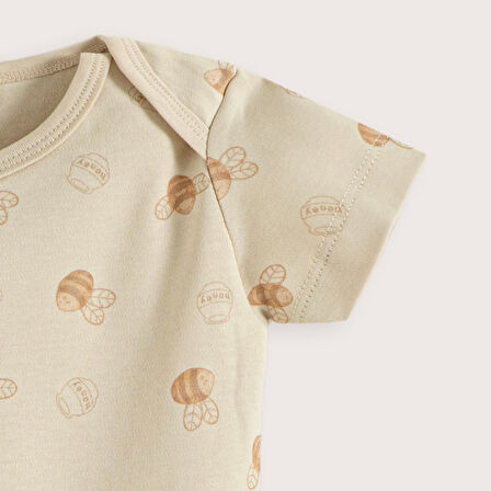 Happy Bee Baskılı Body Taş