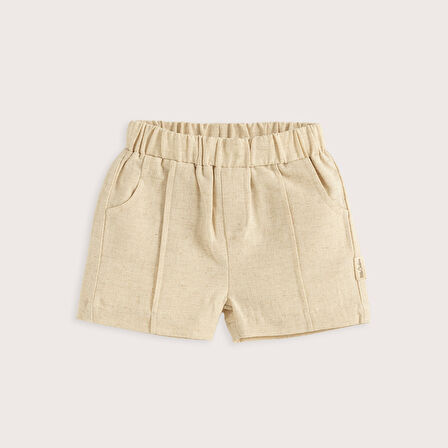 Cute Cırcus Keten Şort Bej
