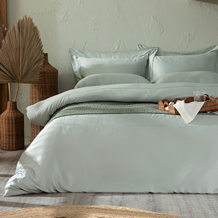 Bambu Nevresim Takımı King DUMAN YEŞİLİ