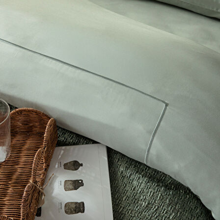 Bambu Nevresim Takımı King DUMAN YEŞİLİ