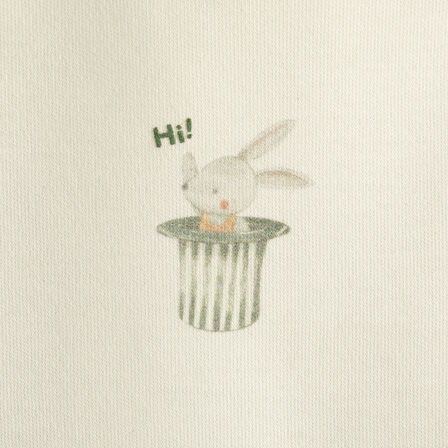 Cute Circus Baskılı Kolsuz Body Ekru