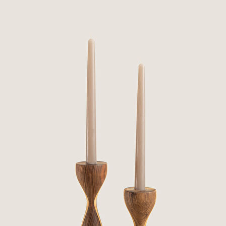 2 li Şamdan Mumu 25cm Vizon