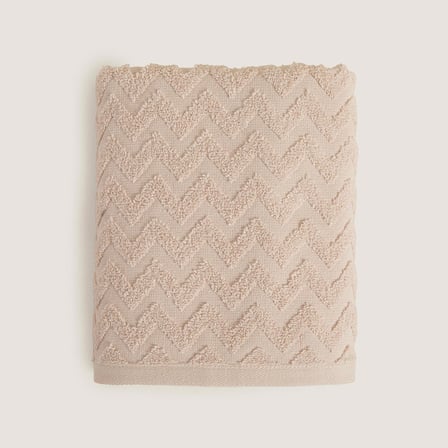 Zigzag %100 Pamuk Yüz Havlusu 50x80 cm Bej