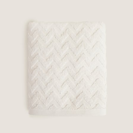 Zigzag %100 Pamuk Yüz Havlusu 50x80 cm Beyaz