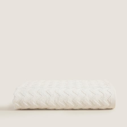 Zigzag %100 Pamuk Yüz Havlusu 50x80 cm Beyaz
