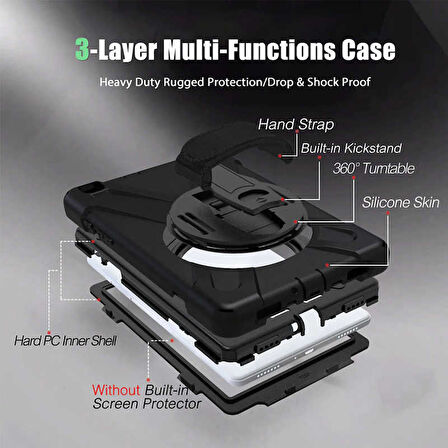 Galaxy T720 Tab S5E ​ARTH Defender Tablet Silikon - Siyah