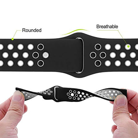 Huawei Honor Magic 2 46 mm KRD-02 Uyumlu Zore Kordon-Gümüş-Gri