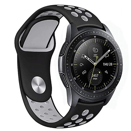 Gear S3 (22mm) KRD-02 Uyumlu Zore Kordon-Siyah-Gri