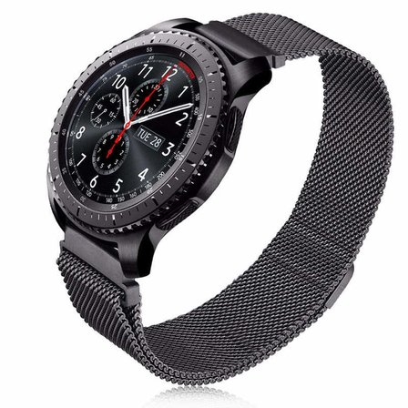 Galaxy Watch 42mm (20mm) Uyumlu KRD-12 Metal Zore Kordon-Siyah