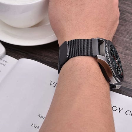 Xiaomi Amazfit Pace Uyumlu KRD-12 Metal Zore Kordon-Siyah