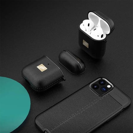 Apple Airpods Kılıf Deri Görünümlü Askı Aparatlı Wlons Kılıf