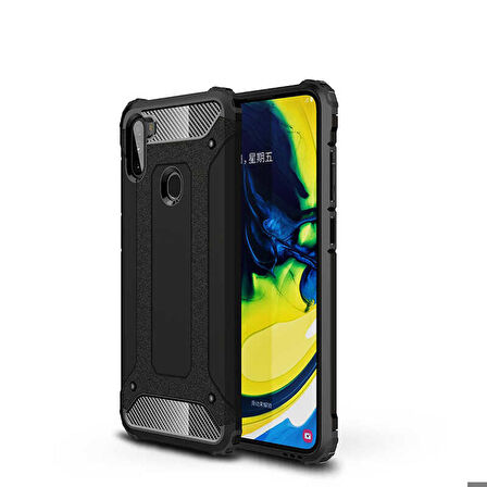 Galaxy M11 Uyumlu Zore Crash Silikon Kapak-Siyah