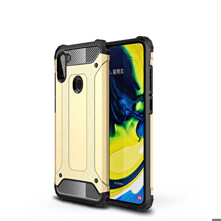 Galaxy M11 Uyumlu Zore Crash Silikon Kapak-Gold