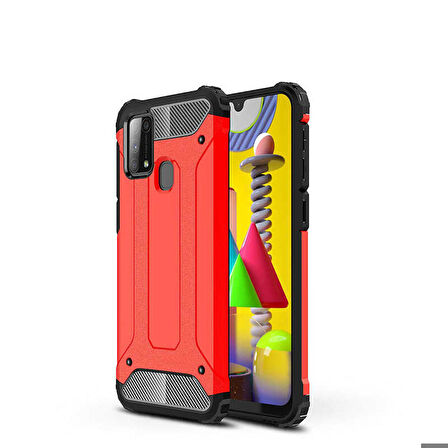 Galaxy M31 Uyumlu Zore Crash Silikon Kapak-Kırmızı