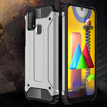 Galaxy M31 Uyumlu Zore Crash Silikon Kapak-Kırmızı
