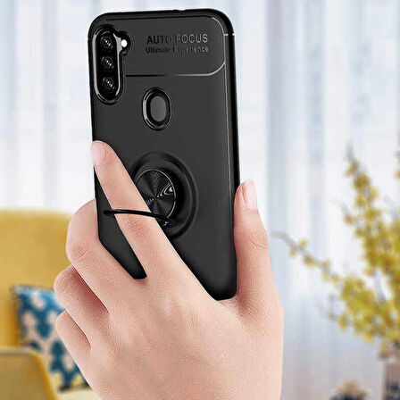 Galaxy A11 Uyumlu Zore Ravel Silikon Kapak-Siyah