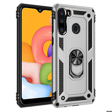 Galaxy A21 Uyumlu Zore Vega Kapak-Gri