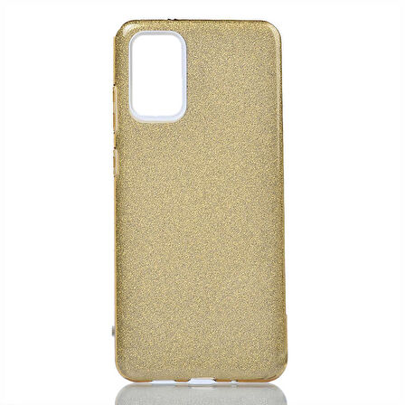 Galaxy S20 Plus Uyumlu Zore Shining Silikon-Gold