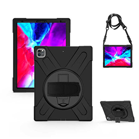 iPad Pro 12.9 2020 (4.Nesil) ​ALT Defender Tablet Silikon - Siyah