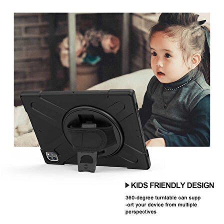 iPad Pro 12.9 2020 (4.Nesil) ​ARTH Defender Tablet Silikon - Siyah