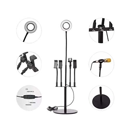 E2M YTB-05 5İN1 METAL IŞIKLI STAND SİYAH