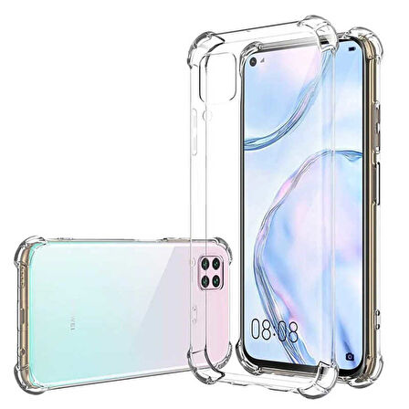 Huawei P40 Lite Kılıf Nitro Anti Shock Darbe Emici Köşe Korumalı Şeffaf Silikon Kapak
