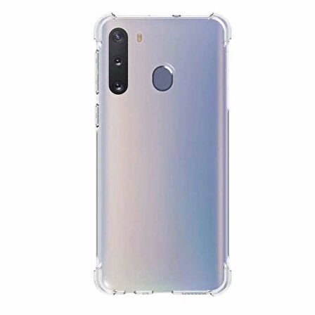 Samsung Galaxy A21 Kılıf Nitro Anti Shock Darbe Emici Köşe Korumalı Şeffaf Silikon Kapak