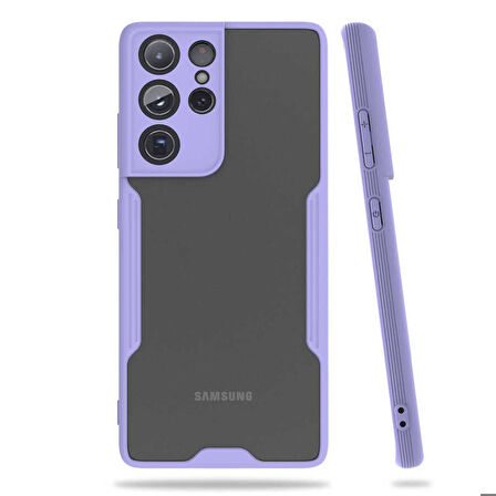 Galaxy S21 Ultra Uyumlu Zore Parfe Kapak-Mor