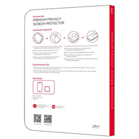iPad 10.2 2021 (9.Nesil) Uyumlu ​EFFX Tablet Privacy Temperli Cam Ekran Koruyucu-Siyah