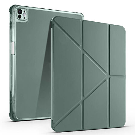 Apple iPad Air 11 2024 Kılıf Tri Folding Kalem Bölmeli Standlı Kılıf