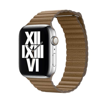 Watch Ultra 49mm Kordon Uyumlu KRD-09 Deri Lop Strap Kayış CLO- Kahverengi